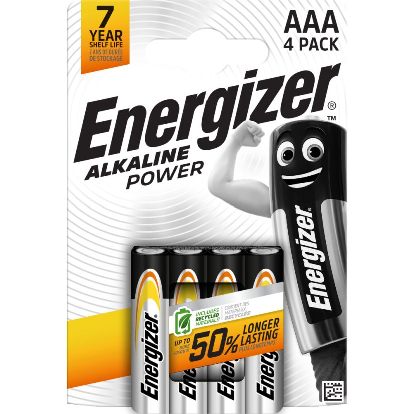 Baterie Energizer Alkaline Power AAA, LR03, mikrotužková, 1,5V, blistr 4 ks