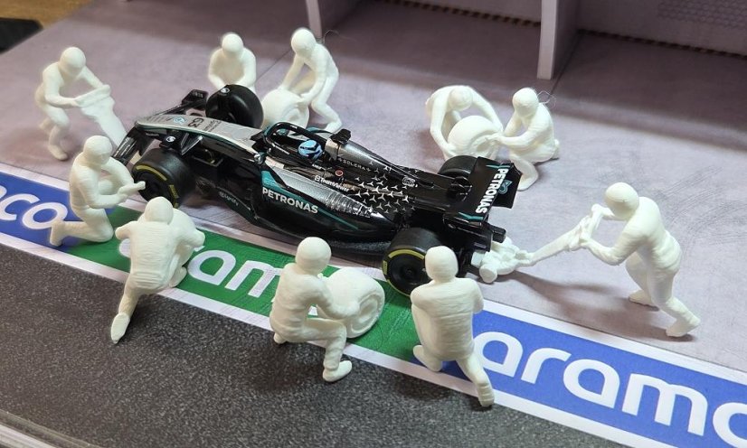 Figurky 1:43 - Mechanici Pit stop velká sada 10 ks - bílá