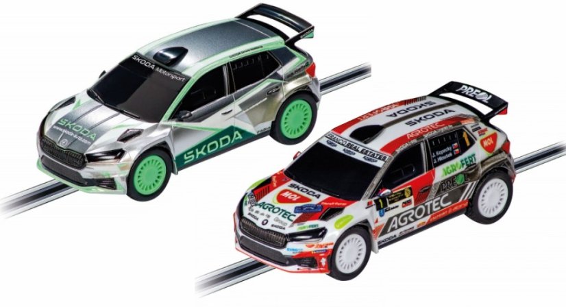 2x auto Carrera GO Škoda Fabia rallye