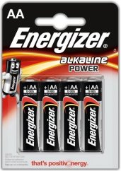 Baterie Energizer Alkaline Power AA, LR6, tužková, 1,5V, blistr 4 ks
